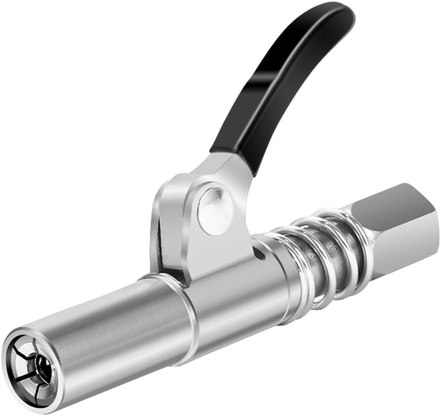 AIMALL Heavy-Duty Quick Release Grease Gun Coupler - NPTI/8 Compatibility, 10000 PSI Maximum Pressure, Metal Build for Durability image number 4