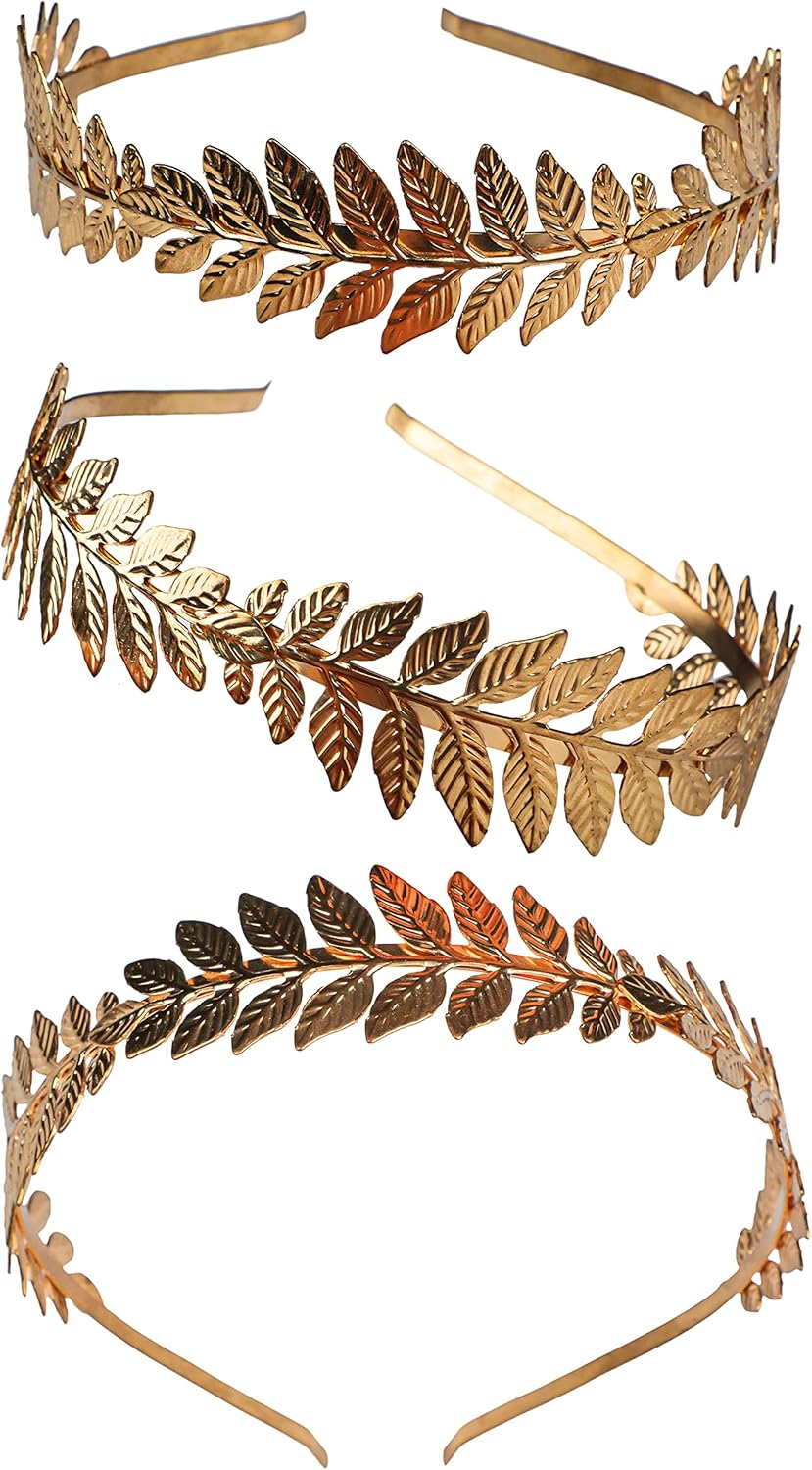 Greek Goddess Headband Costumes/Gold Leaf Branch Hair Band Crown/Bridal Wedding Headpiece image number 2