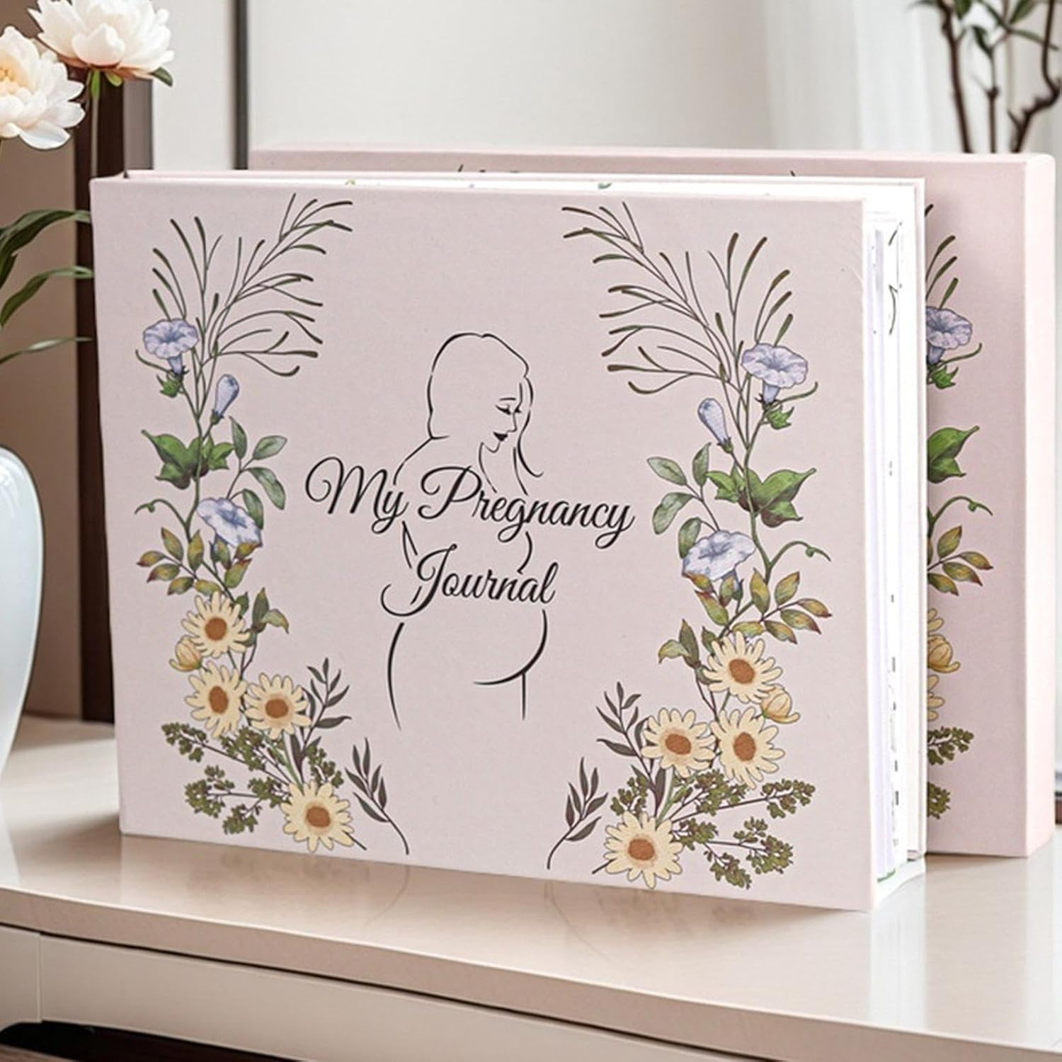 Pregnancy Memory Book, Pregnancy Planner Tracker Baby Memory Book, Hard Cover Diary Expecting Keepsake Milestone Announcements for Birthday Mother Women image number 4