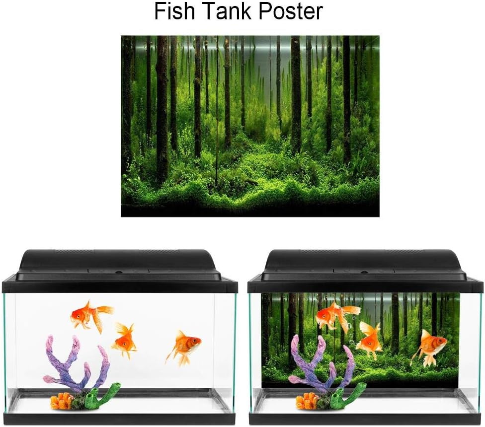 Aquarium Background Sticker, Fish Tank Backdrop PVC Adhesive Underbackgrop Decoration Paper(61 * 41Cm) image number 6
