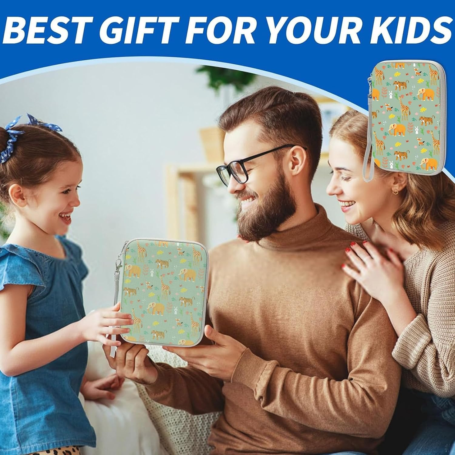 Card Storage Case Compatible with Yoto, 80 Pockets Case for Mini Audiobook Cards, Portable Yoto Card Holder with Zipper, Card Binder Holder with Sleeves for Travel(Animal) image number 4