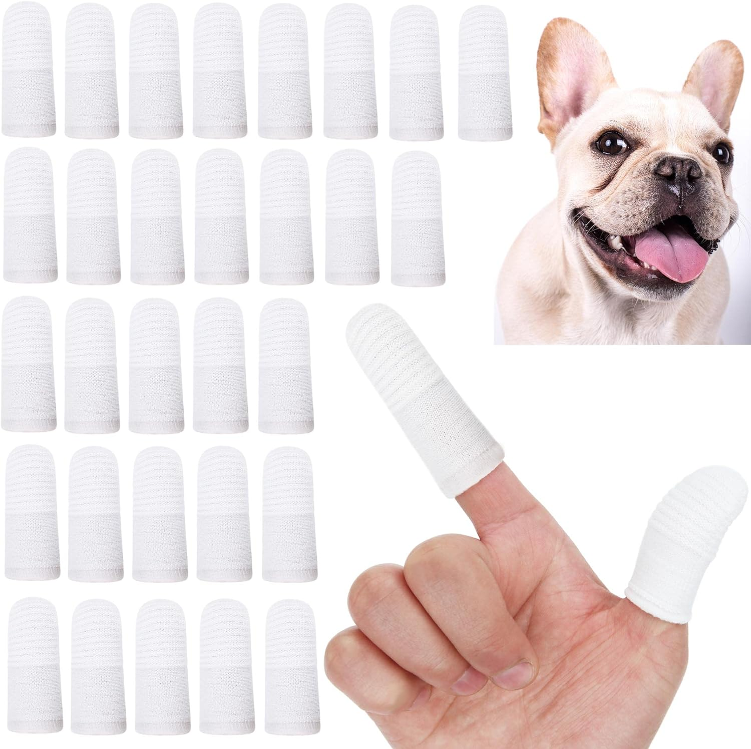 30 PCS Dog & Cat Toothbrush - Washable, Comfortable & Durable 2 Finger Toothbrush Set