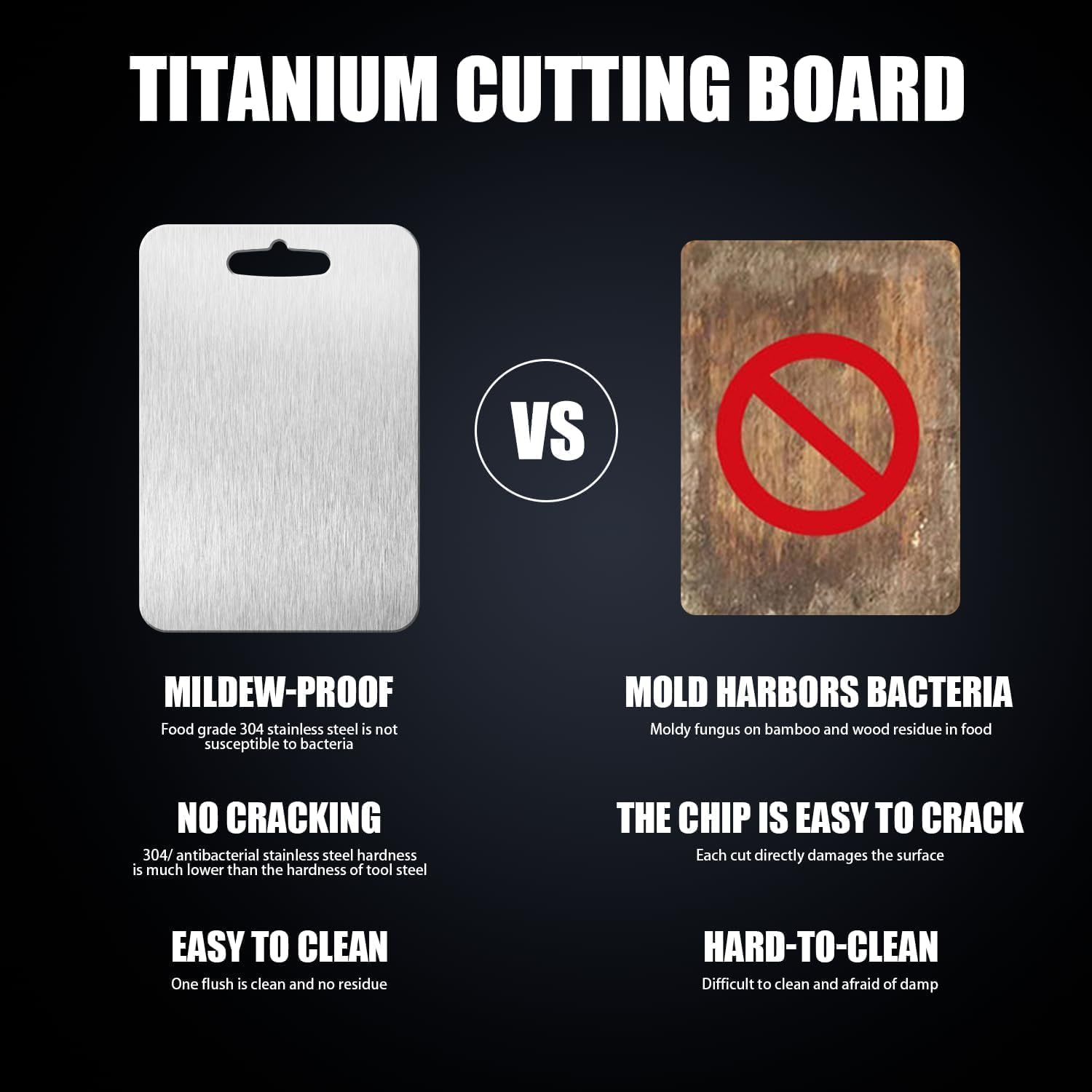 Titanium Cutting Board - 100% Pure Double Sided Mat for Kitchen - Cutting Edge Hygiene & Durability for Meat, Fruit & Vegetable (M) image number 2
