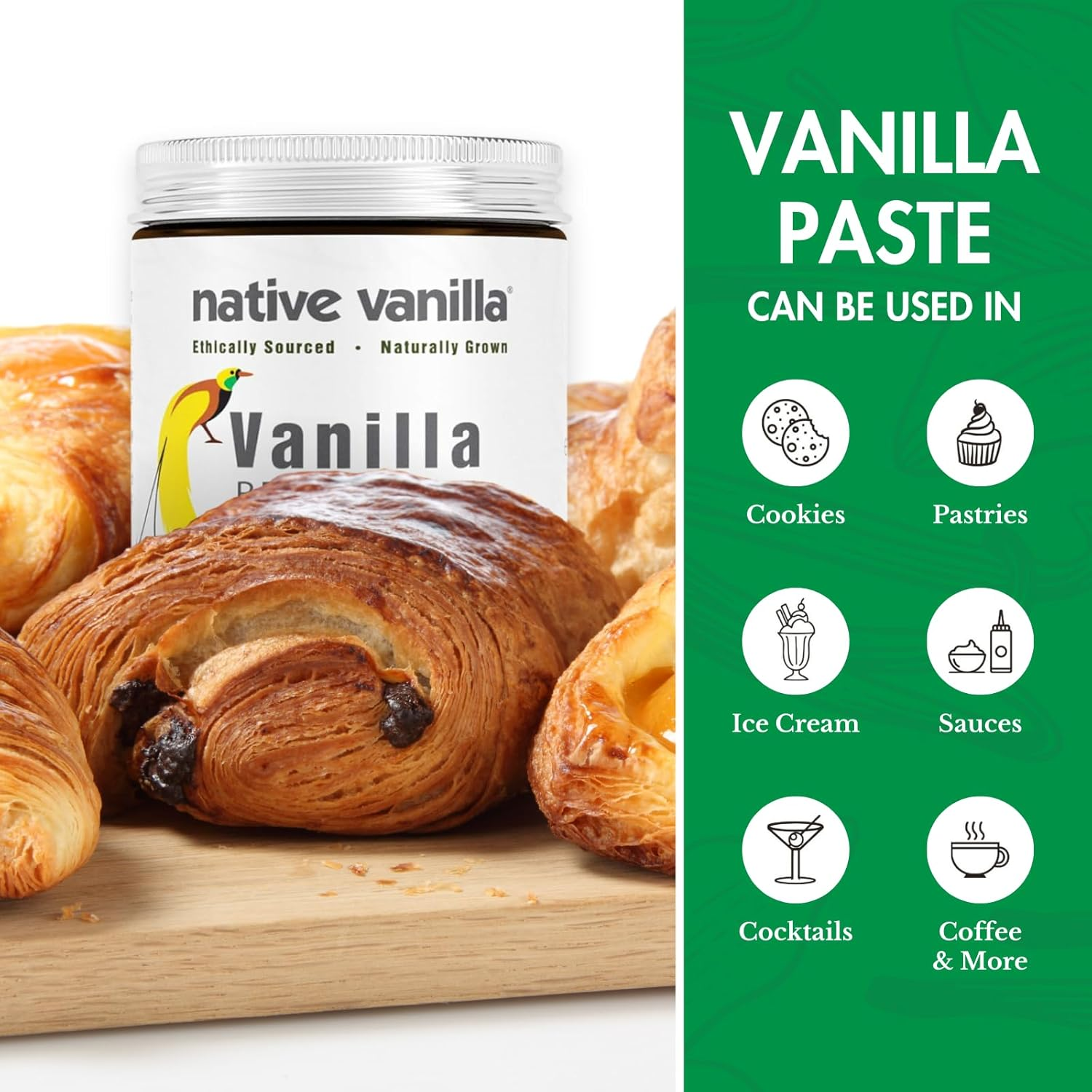 Native Vanilla - All Natural Pure Vanilla Bean Paste 118 Ml (4 Oz) - for Chefs and Home Cooking, Baking, and Dessert Making image number 5