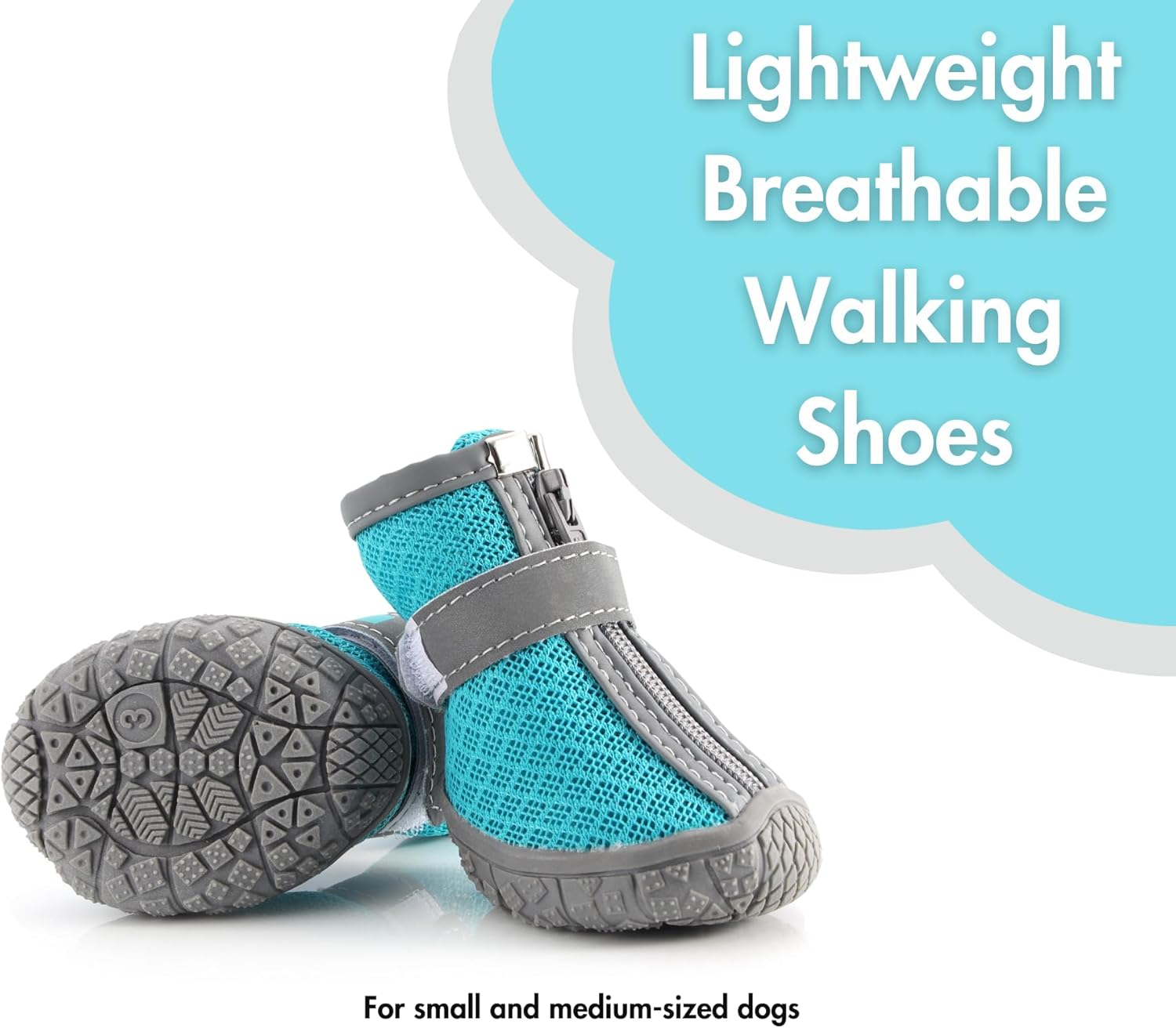 4PCS Dog Boots - Lightweight Breathable Shoes with Waterproof Anti-Slip Soles, Adjustable Hook and Loop, for Small to Large Dogs, Green (#4) image number 5