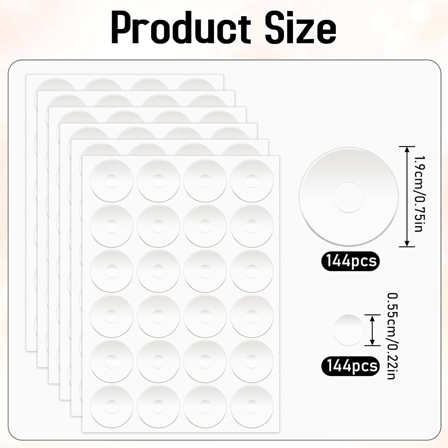 144Pcs Non-Slip Silicone Grips for Quilt Templates, Adhesive Rings for Quilting and Sewing Rulers, Non-Slip Ruler Grip Rings with Adhesive Backing image number 4