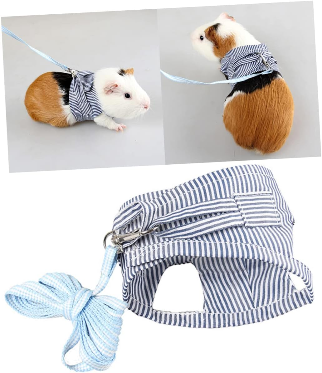 Minkissy Breathable Lightweight Cotton Pet Harness for Small Pets, Chest Strap Leash for Guinea Pigs and Hedgehogs in Size L