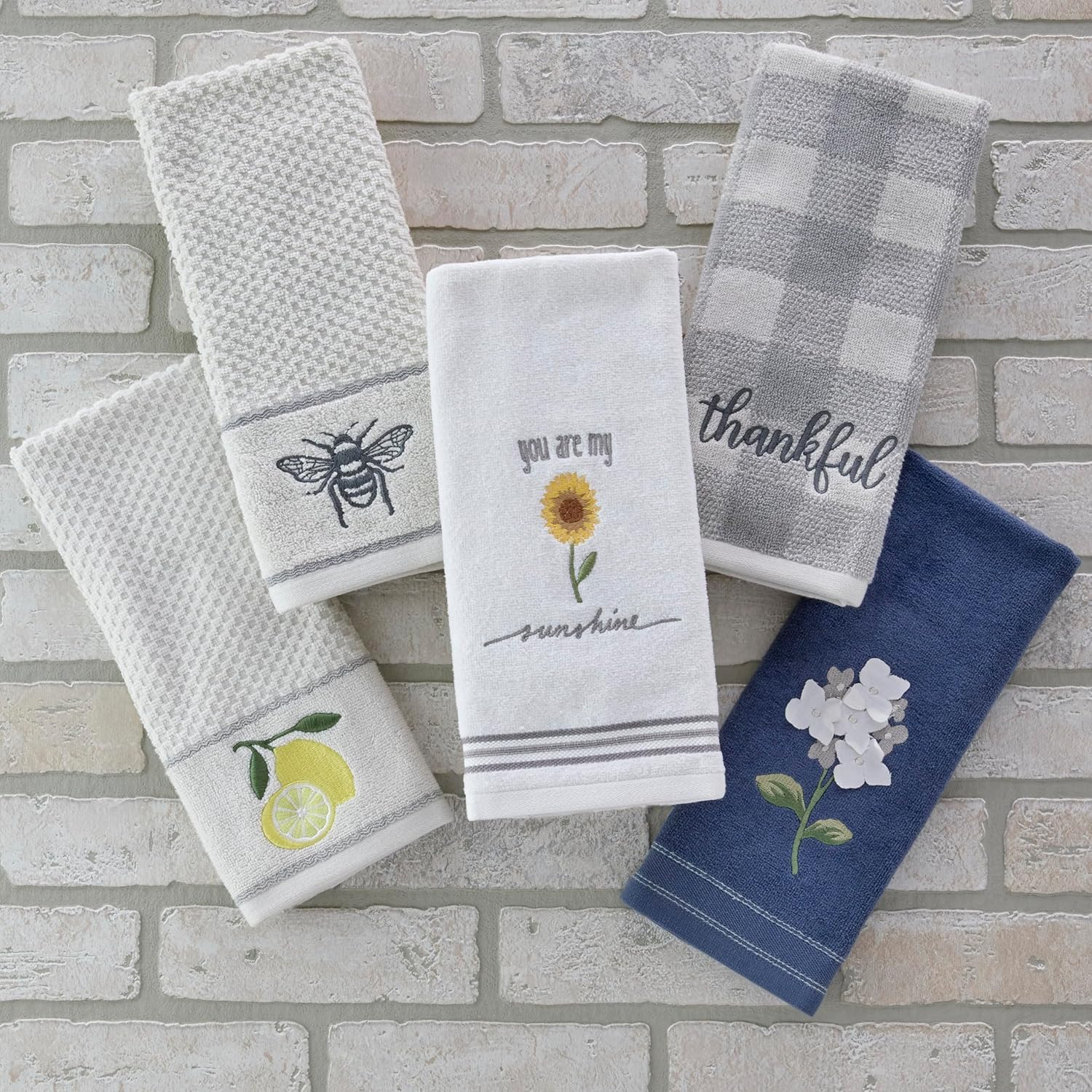 SKL Home by Saturday Knight Ltd. Thankful Plaid Hand Towel Set, 16X25, Gray 2 Count image number 6
