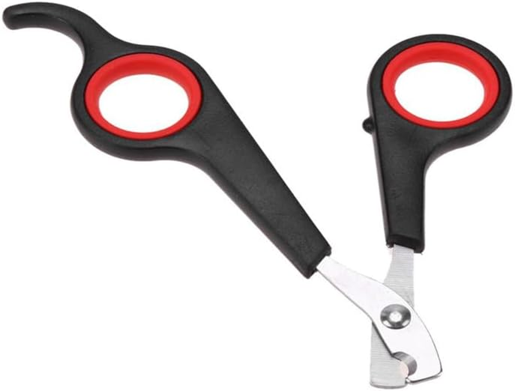 AIMALL Pet Nail Cutters Claw Grooming Scissors Clippers Trimmer Dog Cat Bird Rabbit，Durable Stainless Steel Grooming Scissors, Comfort Grip, Red & Black image number 2