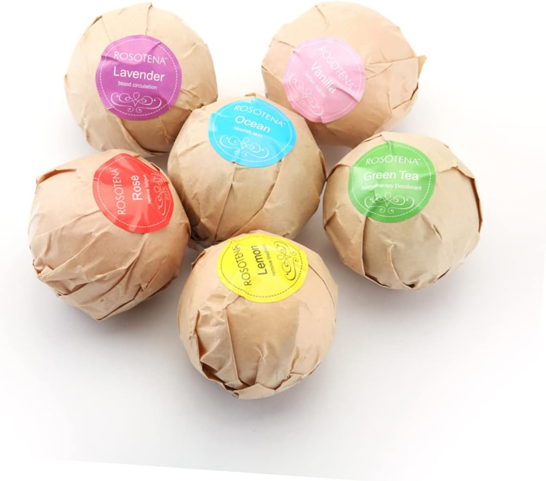6Pcs Bath Salt Balls Set Organic Stress Relief for Women Exfoliating Bubble Balls for Relaxation Suitable for Home Spa and Self-Care image number 1
