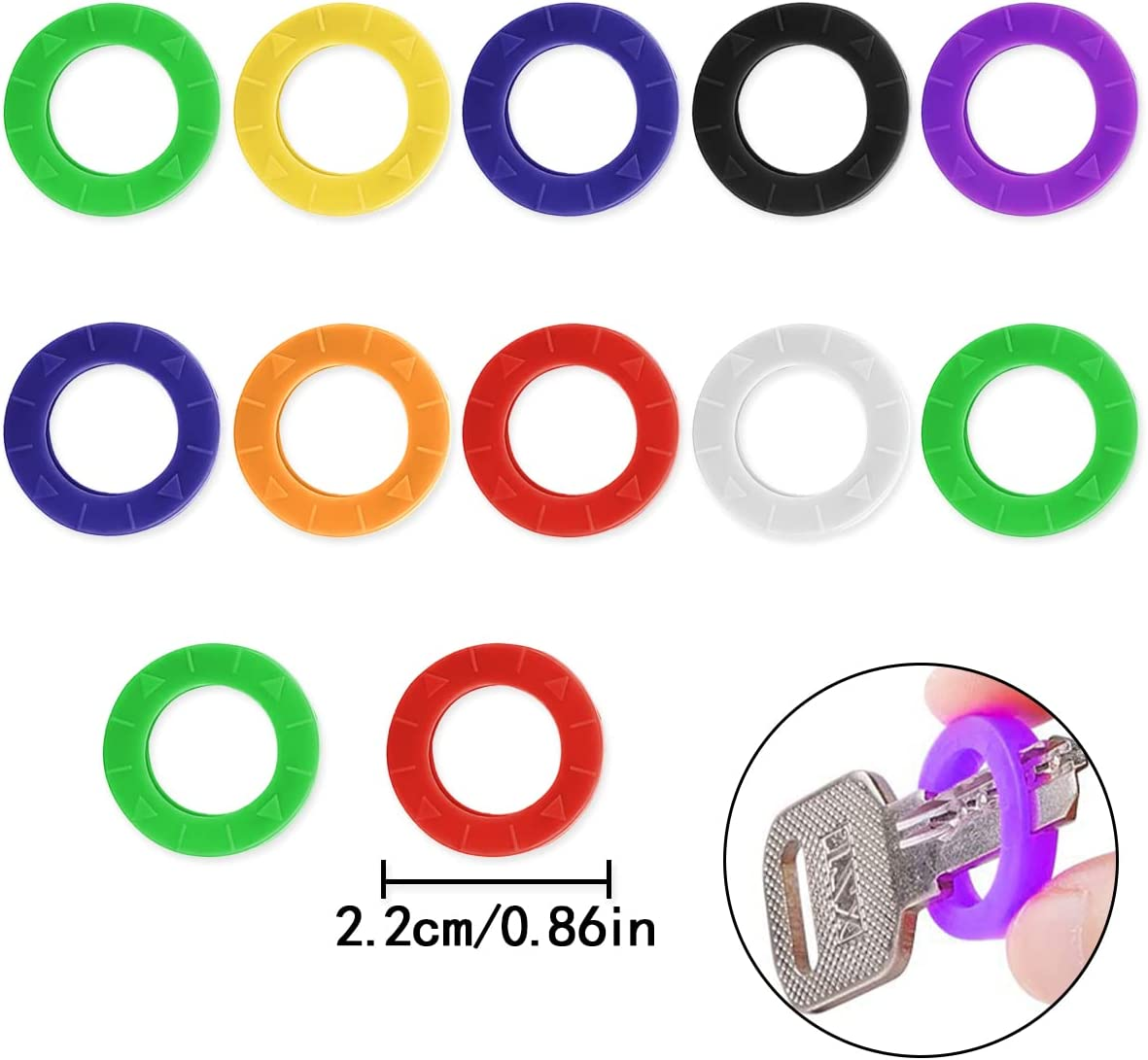 Silicone Cap, 20 Pcs Colorful round Tags Covers Set for Car Door, Home Keys, Identifying (Random Color) image number 1
