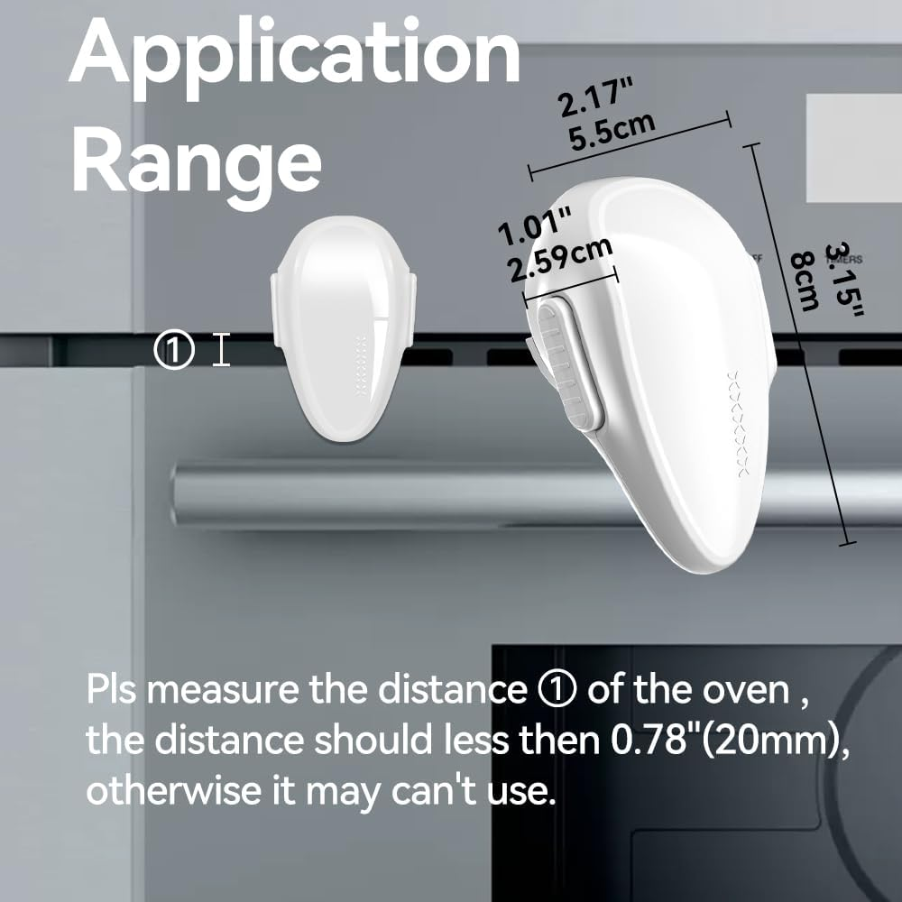 EUDEMON Childproof Oven Door Lock, Oven Front Lock Easy to Install and Use Use Adhesive No Tools Need or Drill(1 Pack,White) image number 6