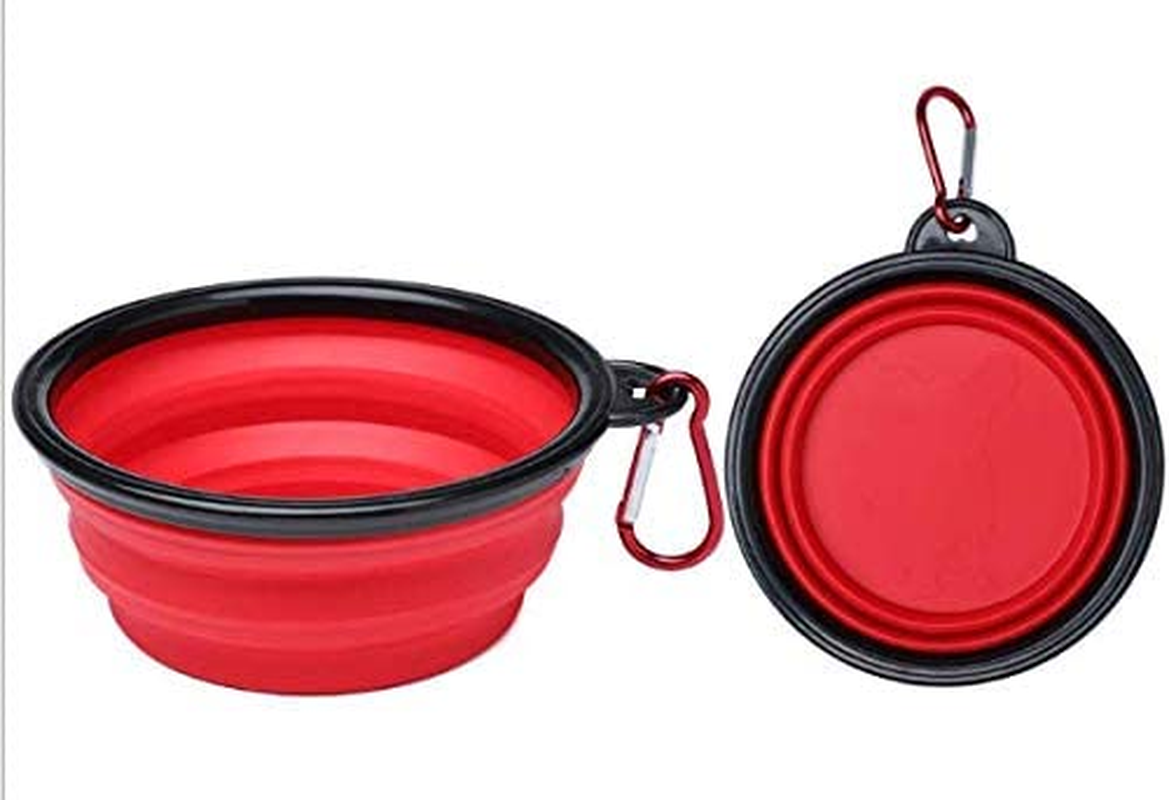 3 Pack Collapsible Pet Bowl, Food Grade Silicone Foldable Expandable Cup Dish for Pet Dog Cat Food Water Feeding Portable Travel Bowl with Free Carabiner image number 2