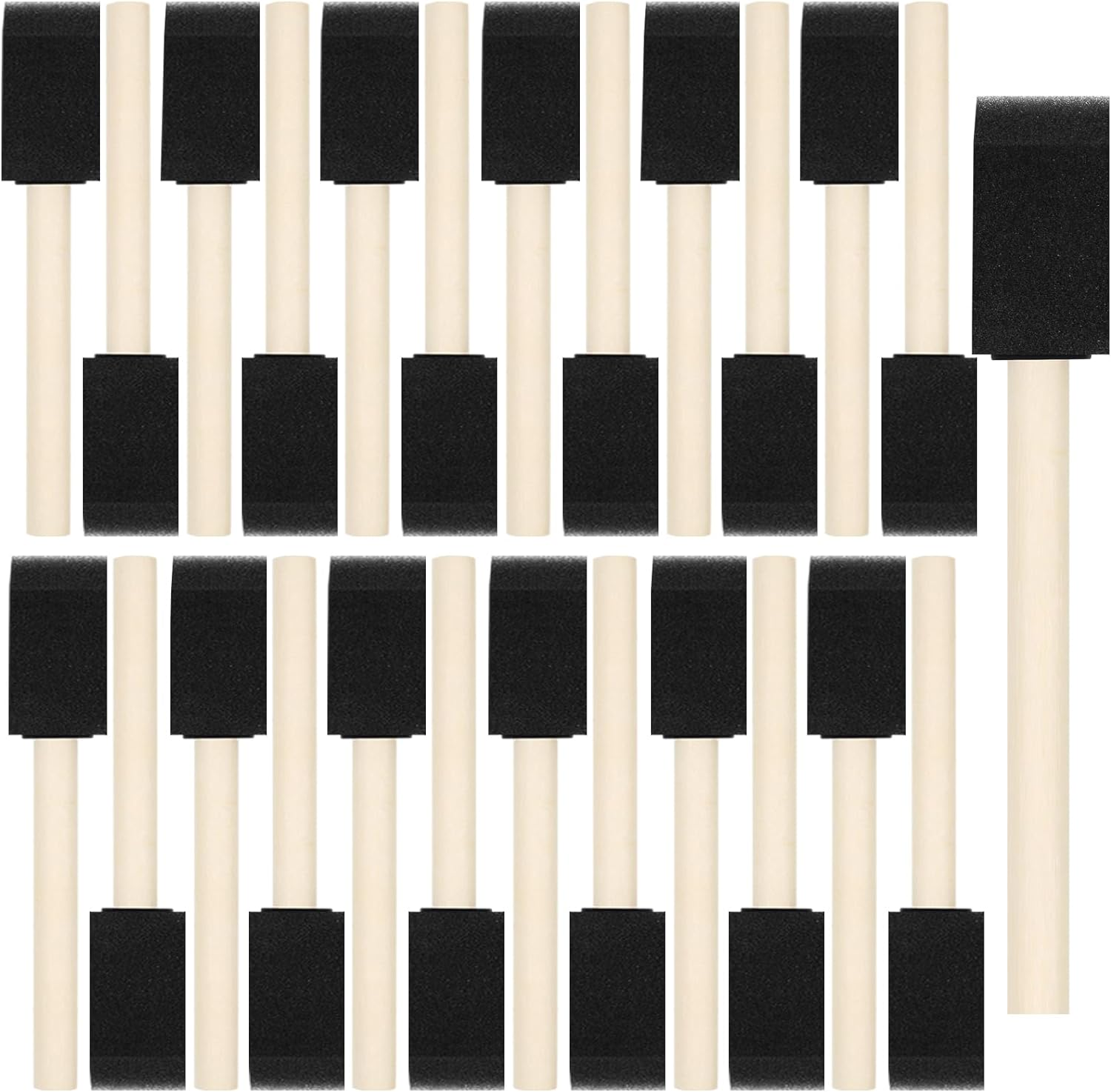 40 Pcs Foam Brush,1&rdquo; Foam Paint Brushes, Wood Handle Sponge Paint Brush, Brushes for Painting for Staining, Varnishes, and DIY Craft Projects image number 2