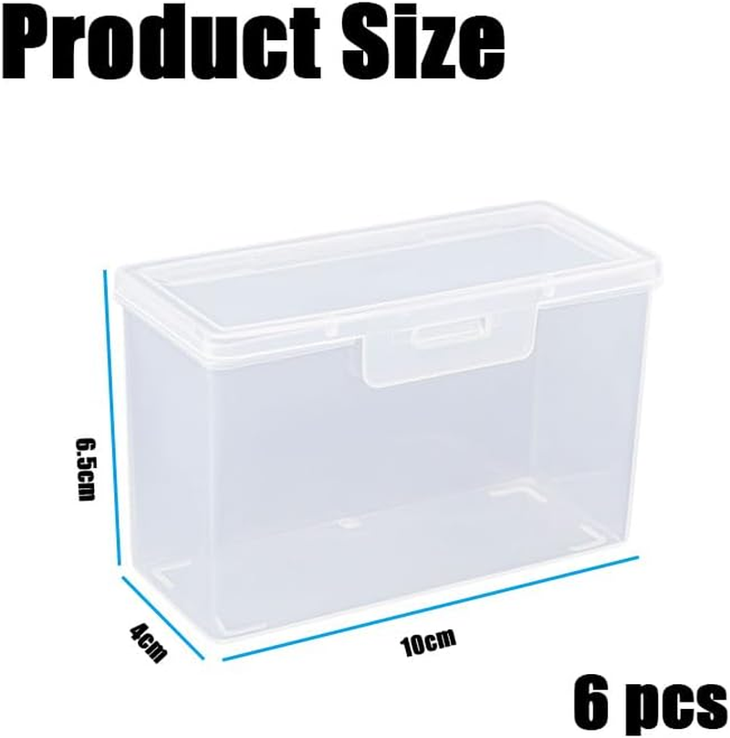 6Pcs Plastic Playing Card Case Holder,Blank Playing Card Case Clear Card Deck Box Snaps Closed,Empty Plastic Storage Box Card Holder Organizer for Bank Card, Business Card, Game Card image number 1