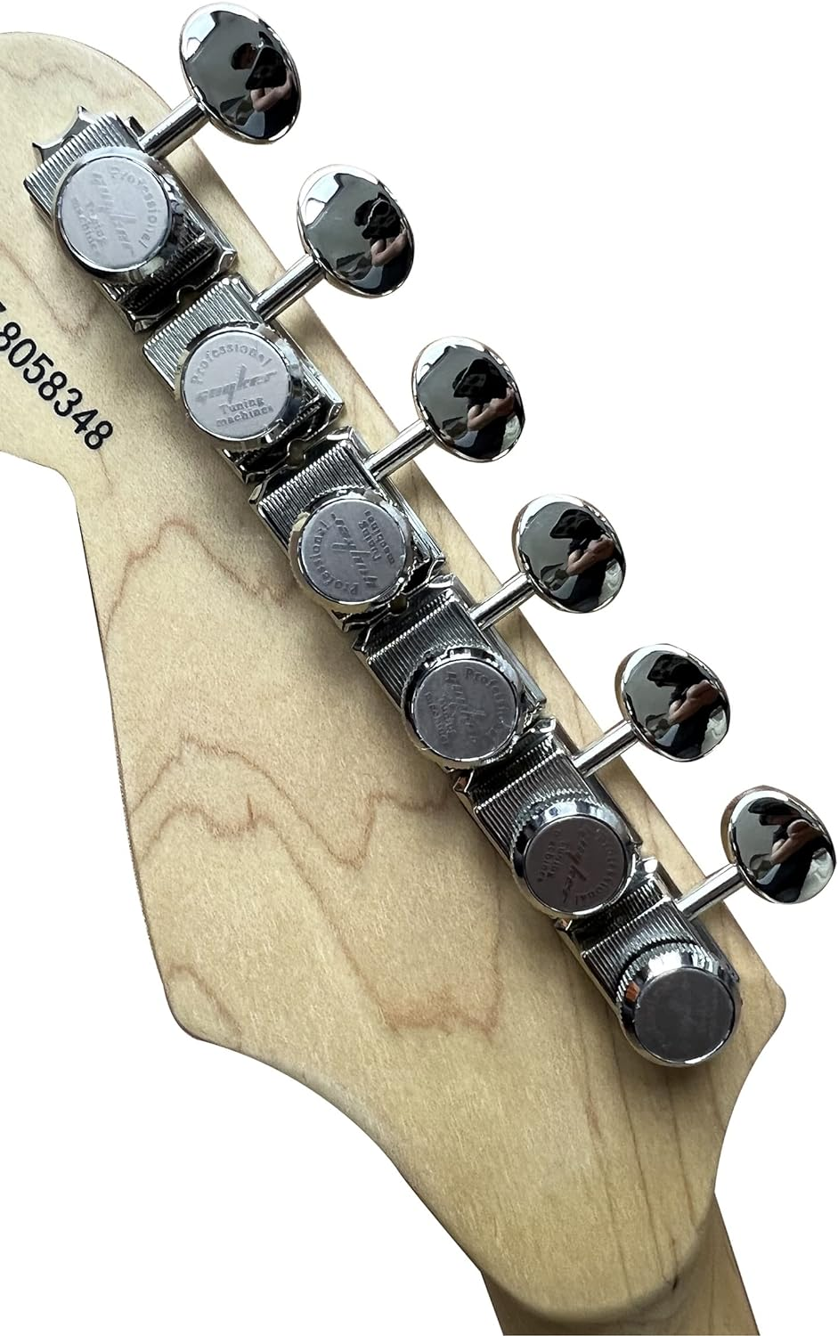 Guyker 6-In-Line Vintage Guitar Lock String Tuners &ndash; Locking Tuning Key Pegs Machine Heads Replacement Parts for ST TL Style Electric Guitars Gear Ratio 1:15 &ndash; Nickel image number 5