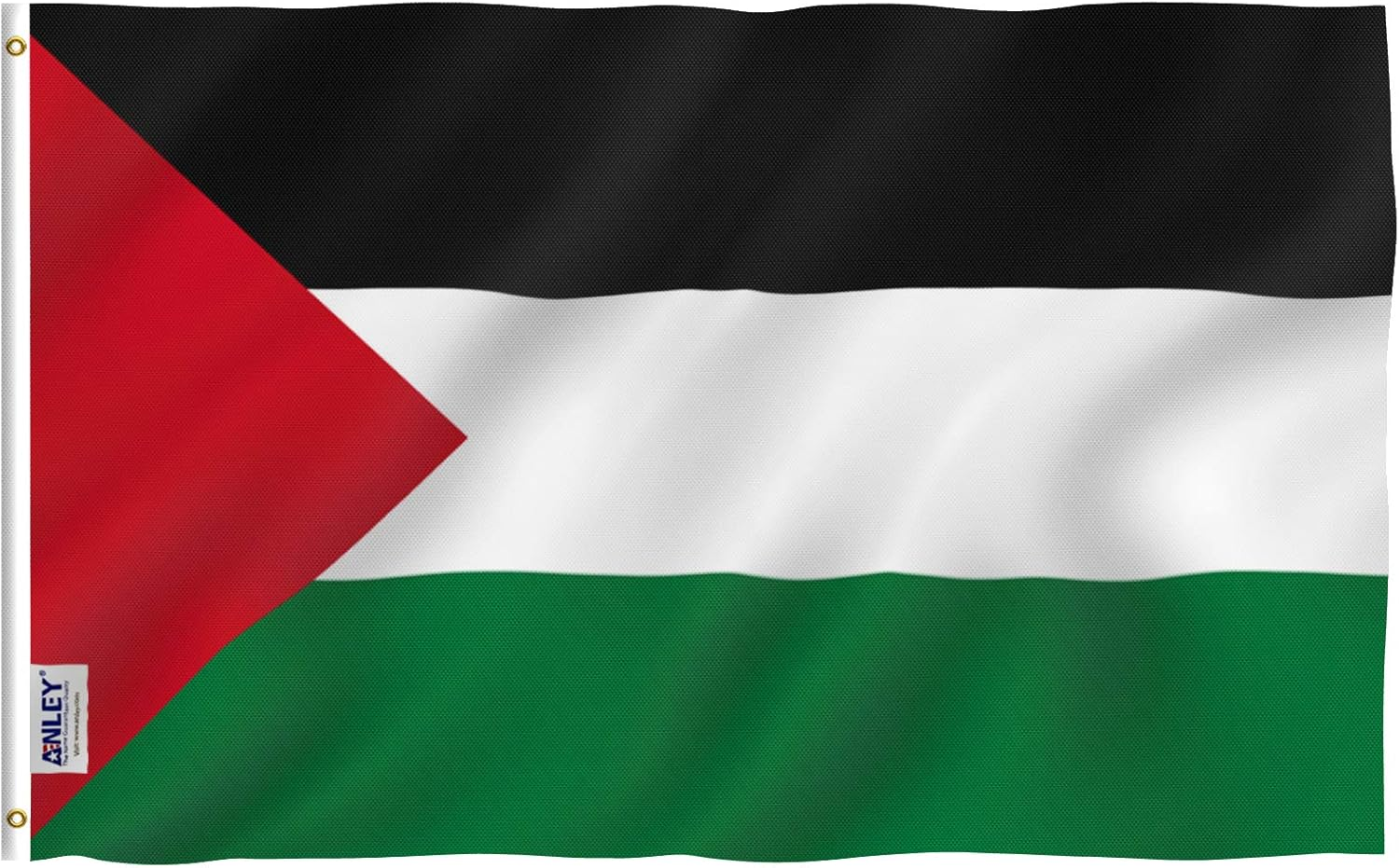 ANLEY Fly Breeze 3X5 Foot Palestine Flag - Vivid Color and UV Fade Resistant - Canvas Header and Double Stitched -Palestinian Flags Polyester with Brass Grommets 3 X 5 Ft