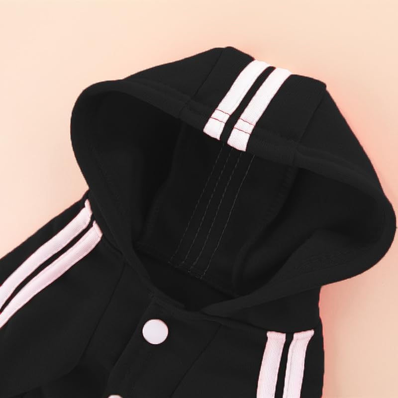 Dog Hoodies Dog Clothes Apparel 4 Legs Jumpsuit Warm Hoodie for Small Dog Medium Large Dog Cat (Black, S) image number 3