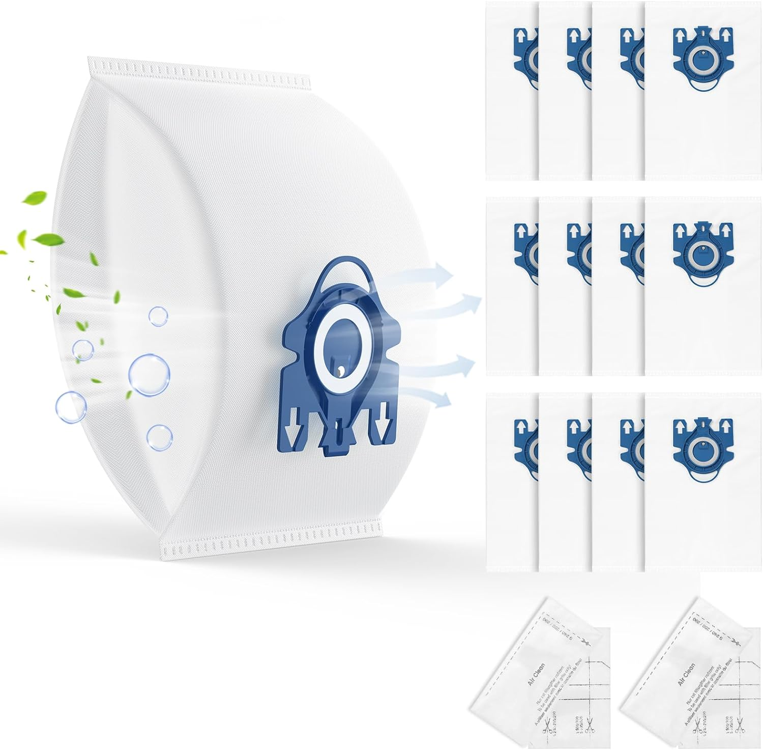 12 Pack 3D Airclean GN Vacuum Bags Compatible with Miele Classic C1, Complete C1, Complete C2, Complete C3, S227 S240, S270, S400, S2, S5, S8 Series Canister Vacuum Cleaner image number 4