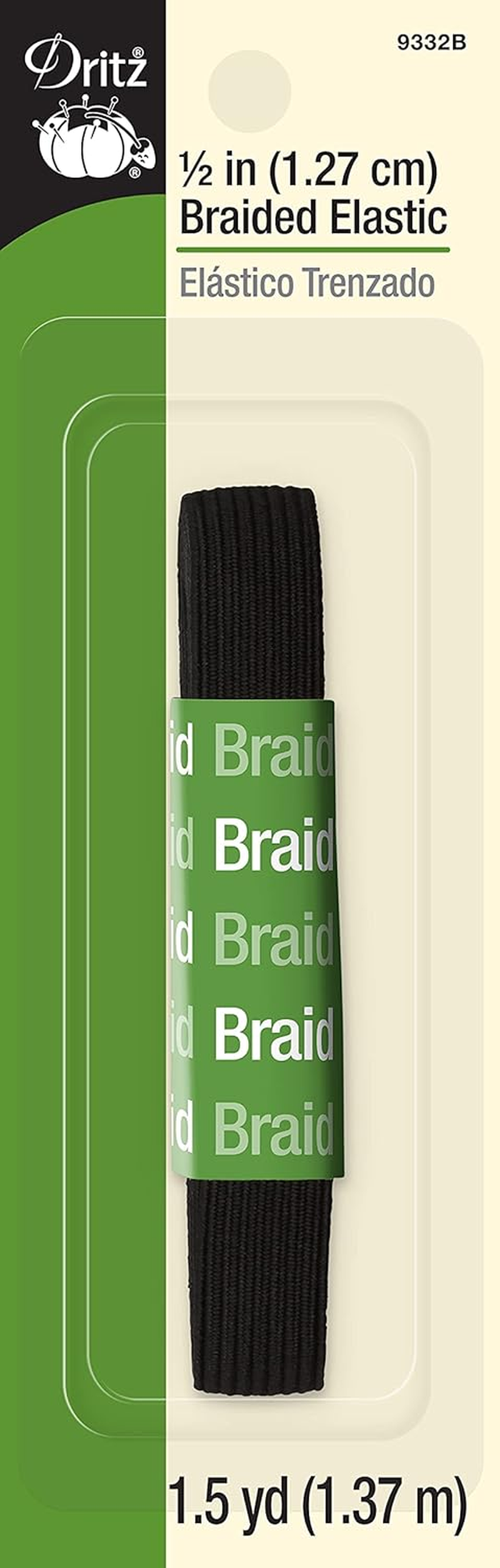 Dritz 3/8" Braided, White, 60 Yd Elastic, 3/8-Inch by 60-Yard image number 3