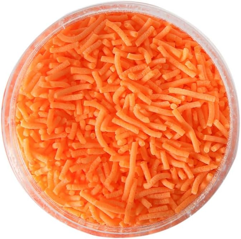 Sprinks Jimmies Sprinkles 60G 1Cm Orange | Edible Sprinkles for Cake Cupcake and Dessert Decorating image number 1