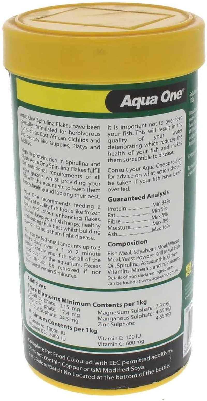 Spirulina Flake Fish Food 100G 11549 Fish Tank Aquarium Aqua One image number 1