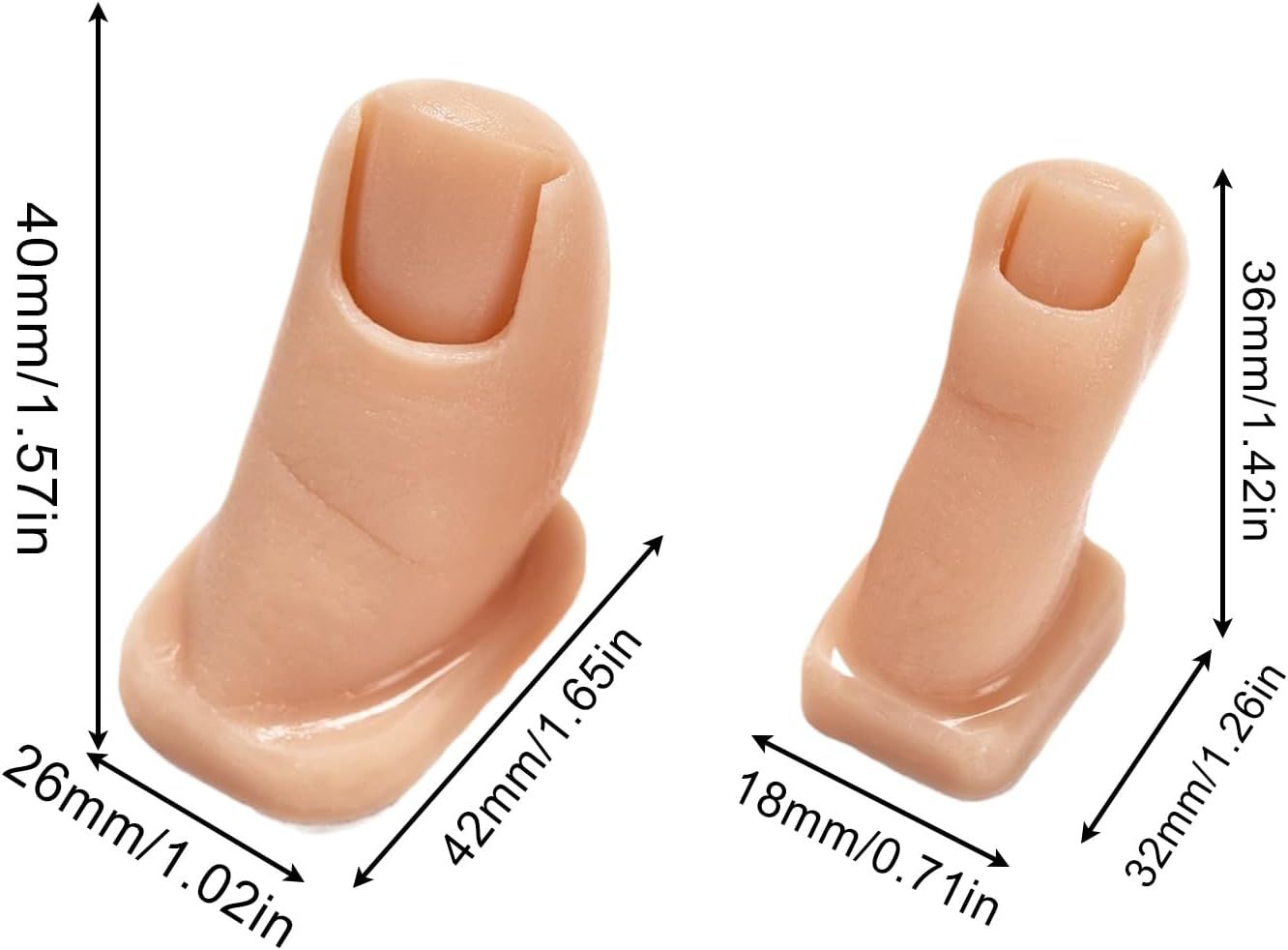 Silicone Toe Mannequin - Silicone Pedicure Practice Tool | Soft Toenail Simulator Fake Model Set of 2 for Pedicure Training Skill Enhancement image number 1
