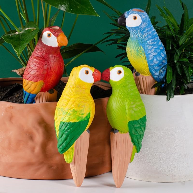 Terracotta Watering Spike Set, Self Watering Planter Insert, Automatic Plant Watering Devices for Vacation Care, Garden/Office/Outdoor/Indoor Plant Decoration 4PCS - White image number 4