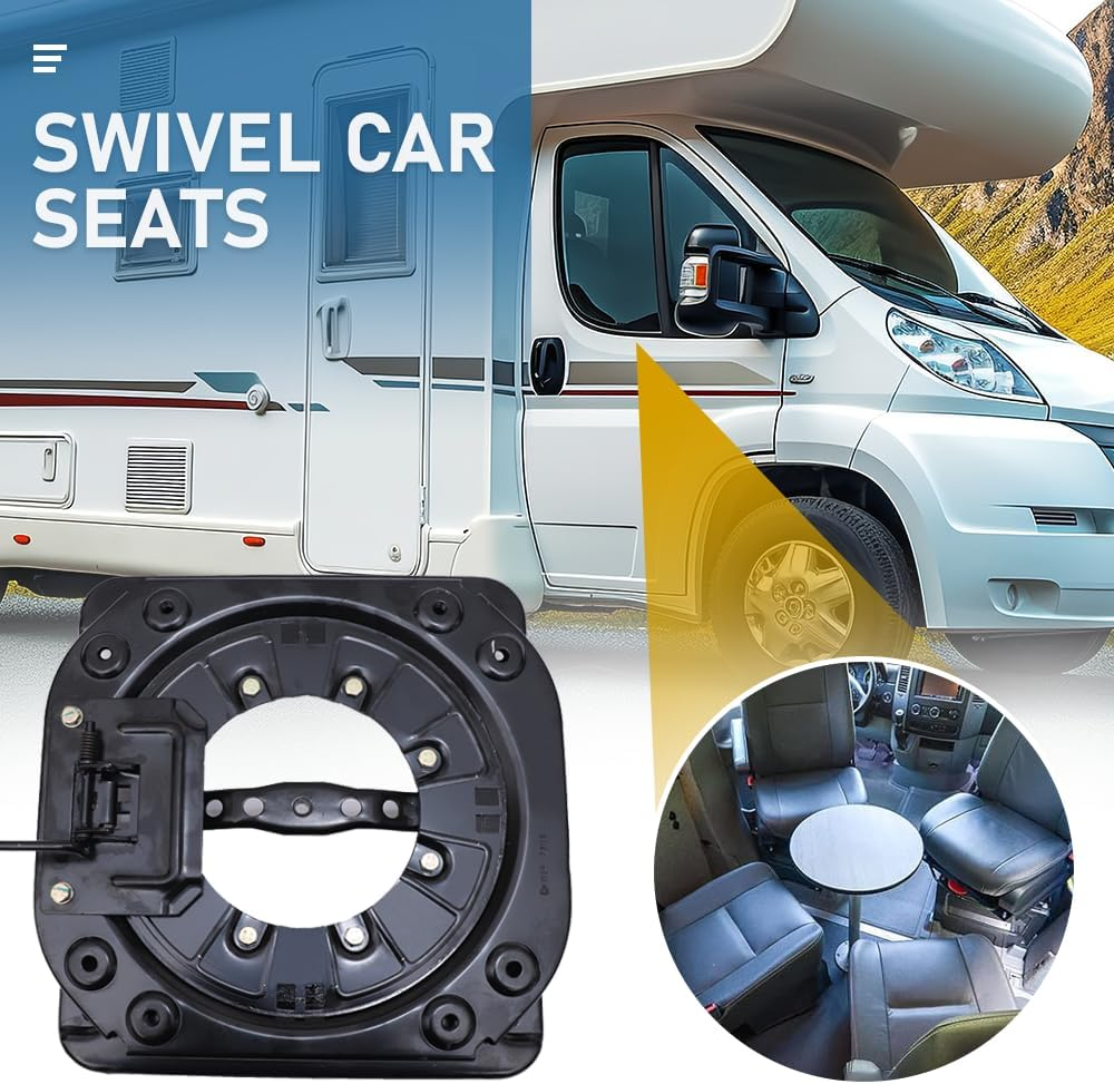 Swivel Car Seat Base Heavy Duty Chair Swivel Base, Bar Stool Swivel Steel Plate 360 Degree Rotatable Replacement Swivel Seat Parts for RV Camper Boat Bus Seat DIY Chair image number 2