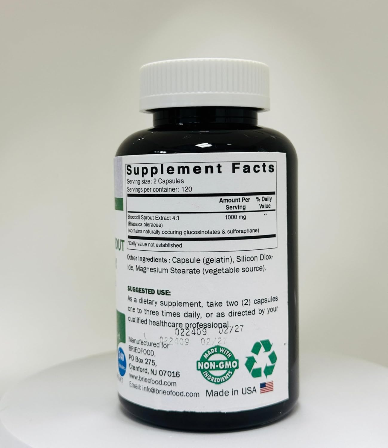 Brieofood Broccoli Sprout Extract 4000Mg Serving - 240 Capsules