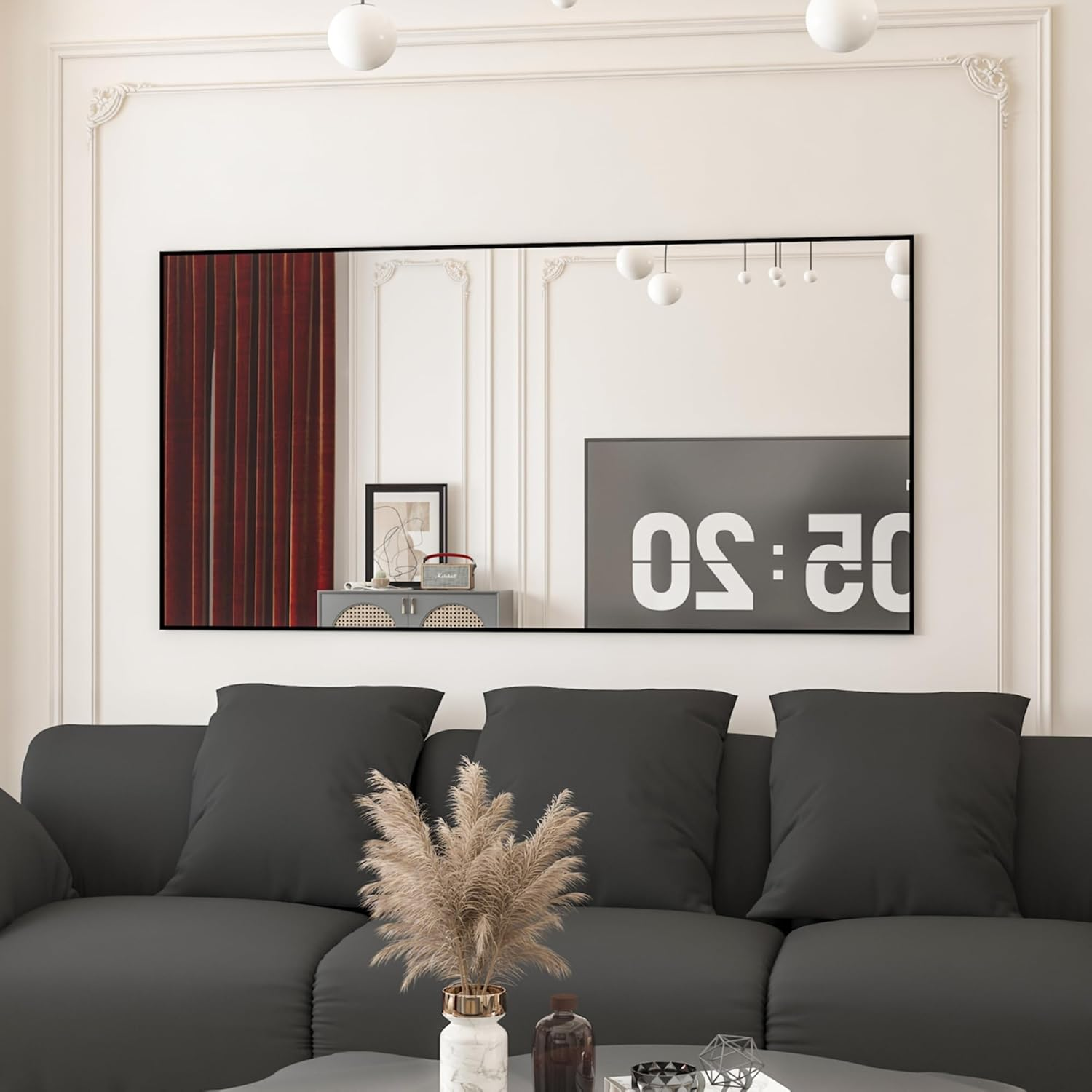 CASSILANDO Oversized Full Length Mirror, 180 * 80Cm Extra Large Floor Standing Mirror with Aluminum Alloy Frame for Bedroom image number 2