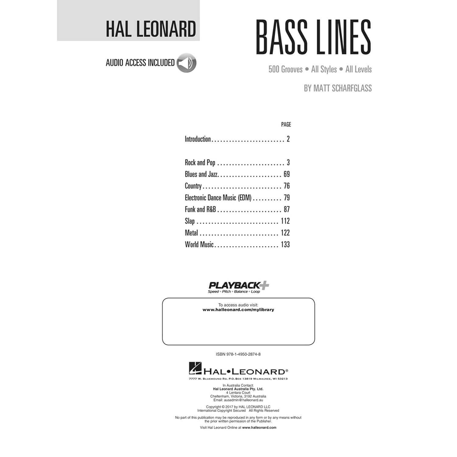 Hal Leonard Bass Lines Book: Hal Leonard Bass Method 500 Grooves - All Styles - All Levels image number 4