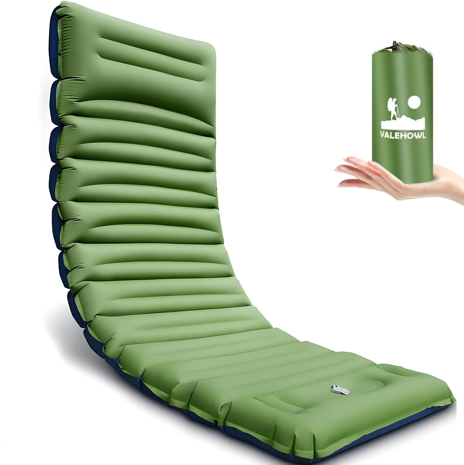 1.8 Pounds Ultralight Inflatable Camping Sleeping Mat, Portable Outdoor Air Mattress, Compact Backpacking Sleeping Pad for Hiking, Tent, Travel