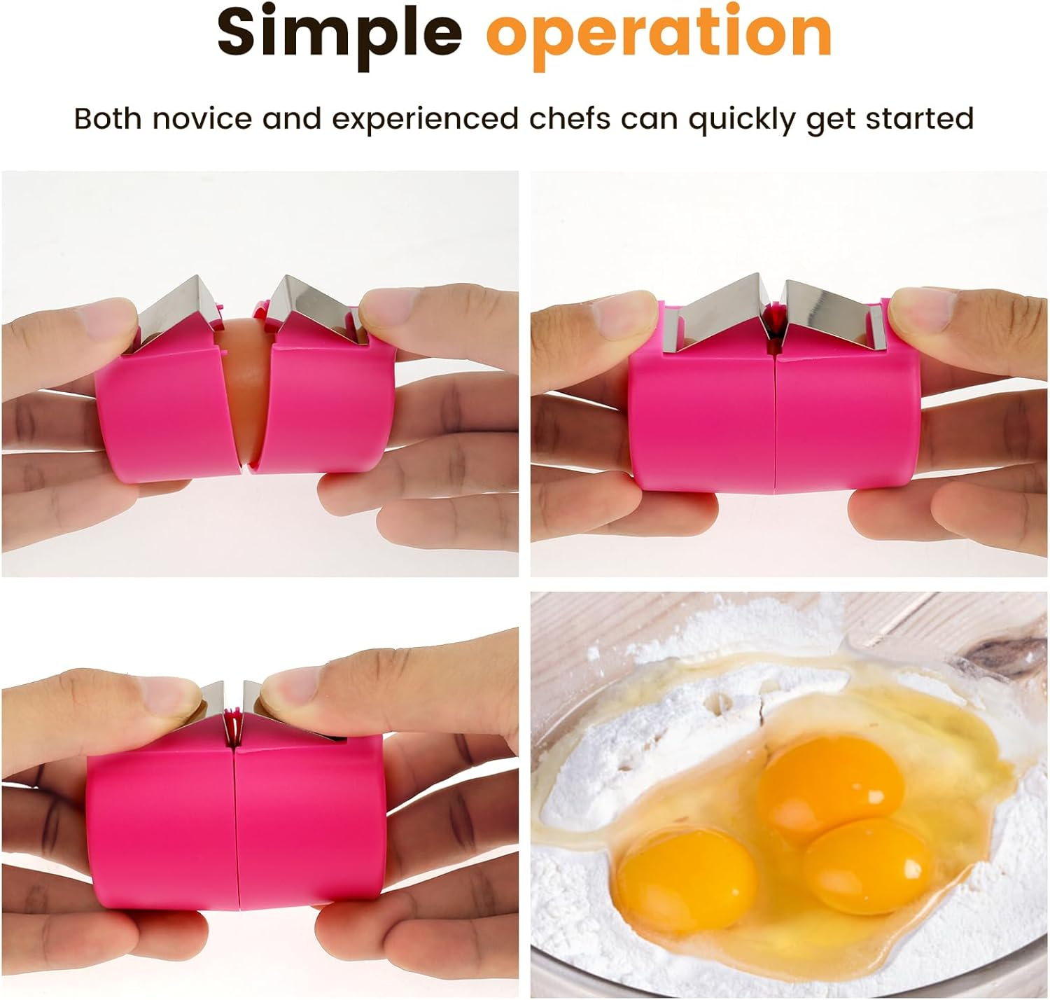 3PCS Egg Shell Opener, Handheld Egg Cracker Tool, Portable Egg Opener Tool, Egg Breaker for Raw Eggs, Effortless Egg Cracking Tool, Egg Slicer Egg Peeler Tool for Cooking Camping