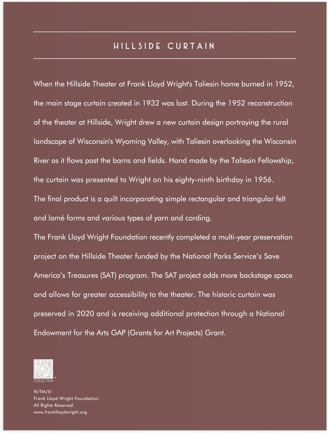 Frank Lloyd Wright Hillside Curtain Foil Puzzle: 1500 Pieces - Multicolor image number 6