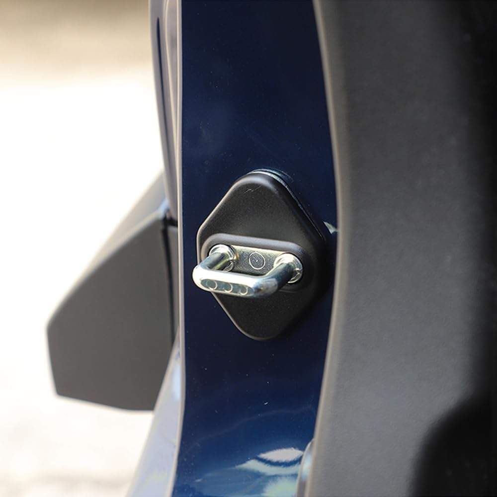 For Jimny Door Lock Cover, Aluminum Alloy Car Door Lock Latches Cover Protector Compatible with Suzuki Jimny 2019 2020 2021 2022 2023 Car Accessories （Black 5Pcs） image number 1