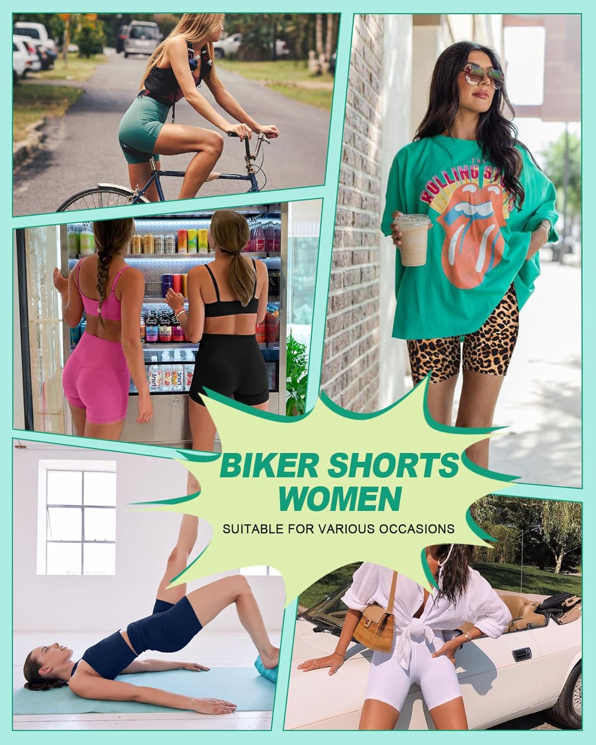 Yeug Biker Shorts for Women with Pockets &ndash; 5" High Waisted Tummy Control Soft Workout Yoga Running Gym Shorts image number 3