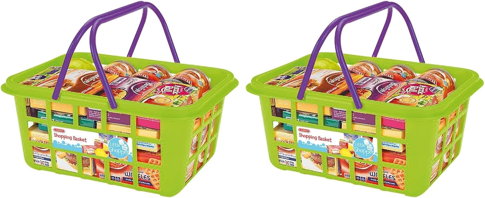 Casdon 62801 Colourful Toy Shopping Basket for Children Aged 2+ | Comes with Miniature Versions of Popular Foods image number 3