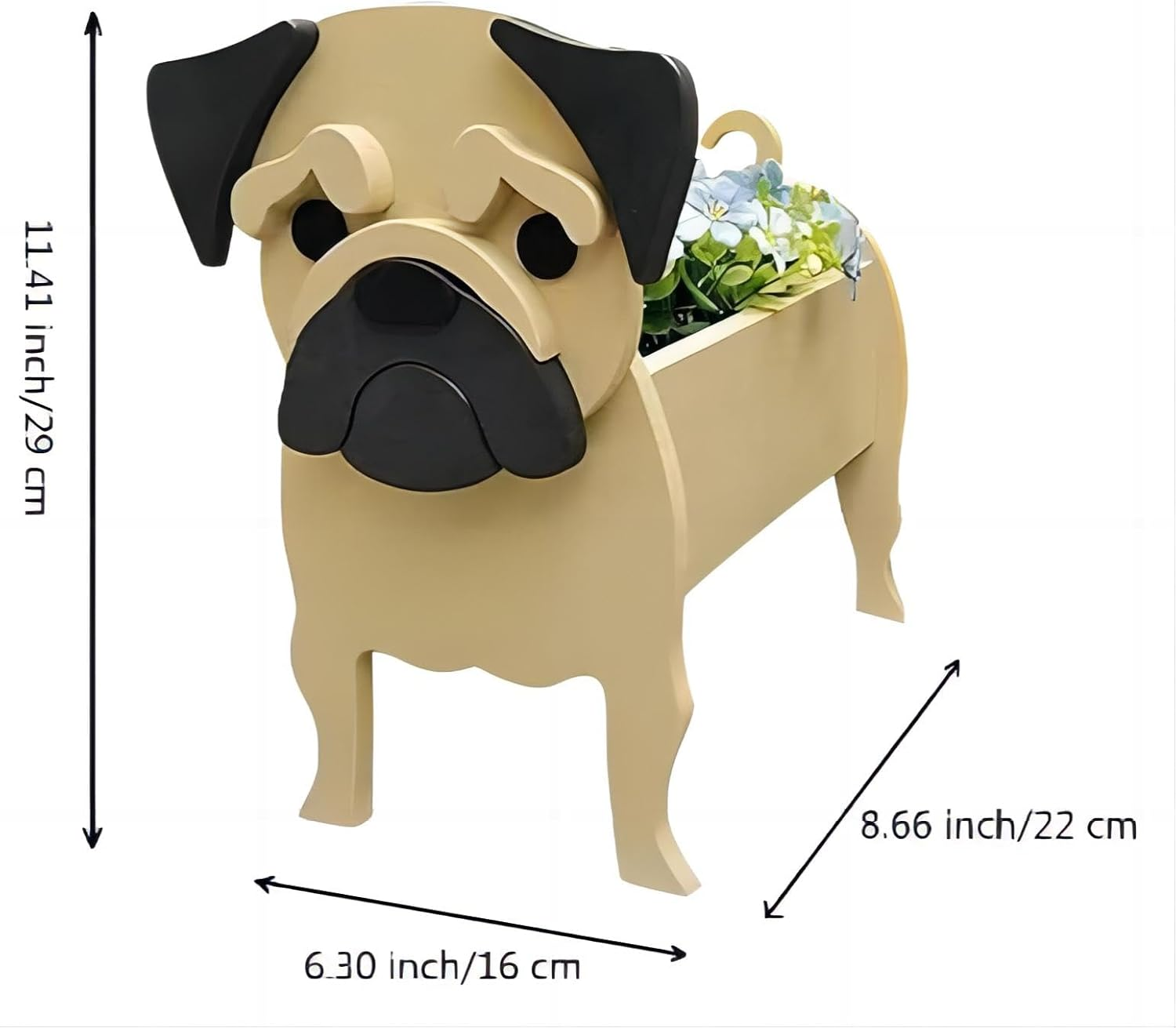 Bamboo'S Grocery Lokii Meat Color Pug Dog Planter, Cute Dog Plant Pot, Animal Shape Plant Containers, for Outdoor Indoor and Garden Decoration Plants image number 1