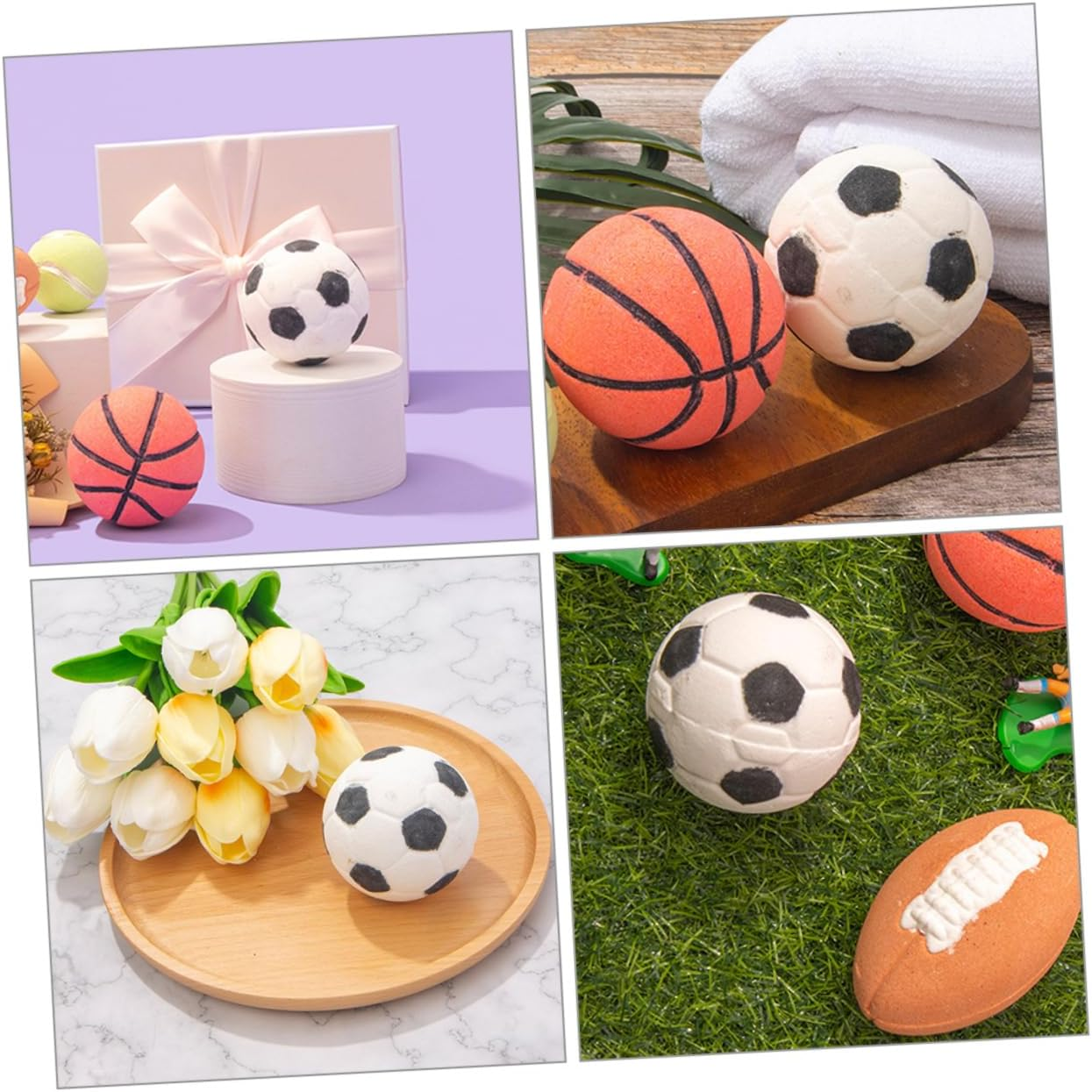 2Pcs Football Bath Salt Bomb Aromatherapy Bath Bomb Essential Oils For image number 4