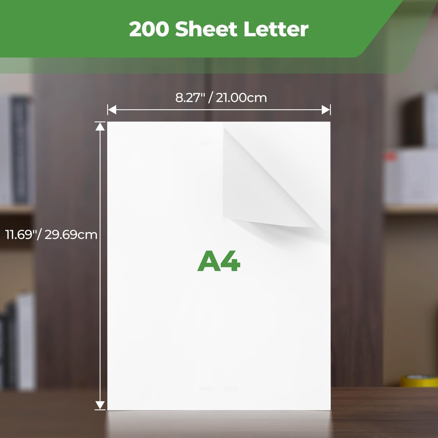 MUNBYN 200 Sheets Thermal Printer Paper A4 210 X 297Mm, Thermal Paper, Compatible with ITP01/ITP04/A40 Portable Thermal Printer, Continual Feeding Thermal Paper image number 2