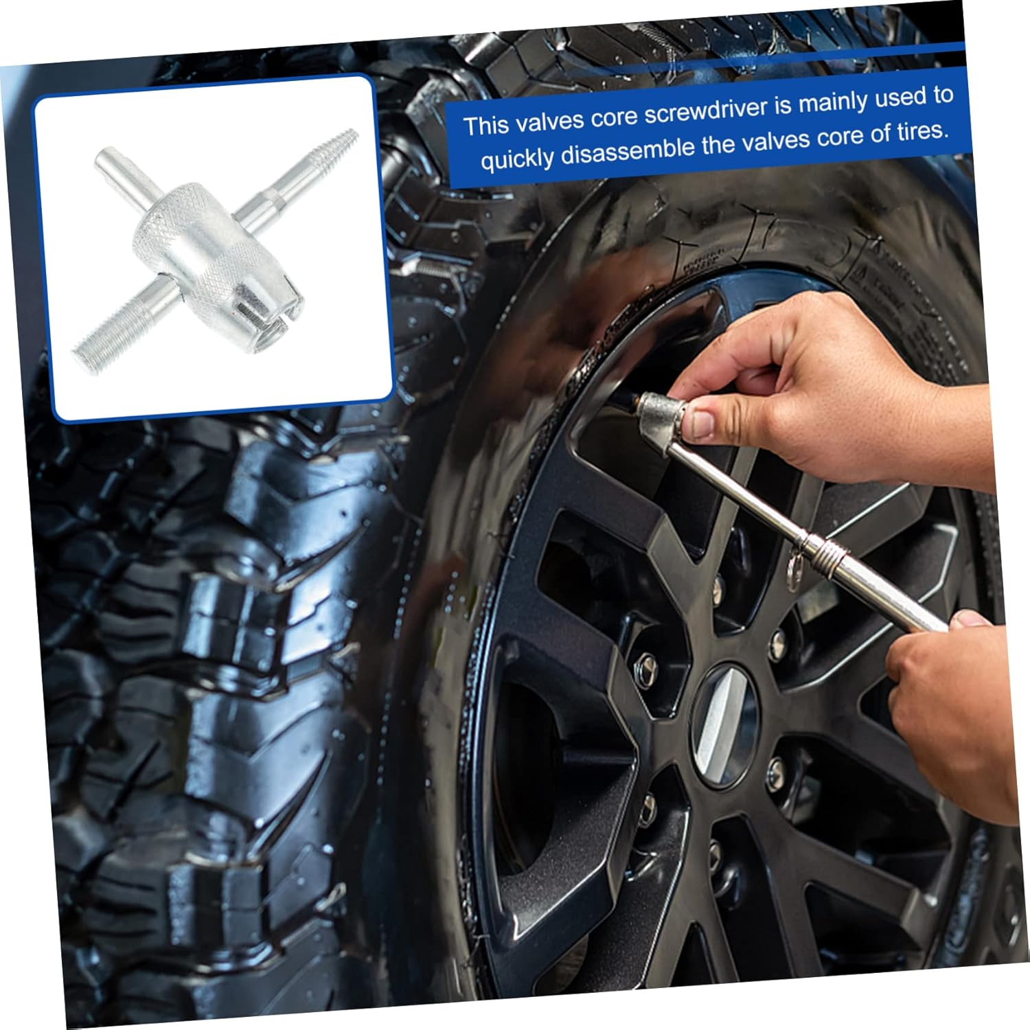 8Pcs Professional Car Tire Valve Core Removal Tool Schrader Valve Stem Remover and Puncher Repair Tools for Auto and Bike Tire Maintenance image number 2