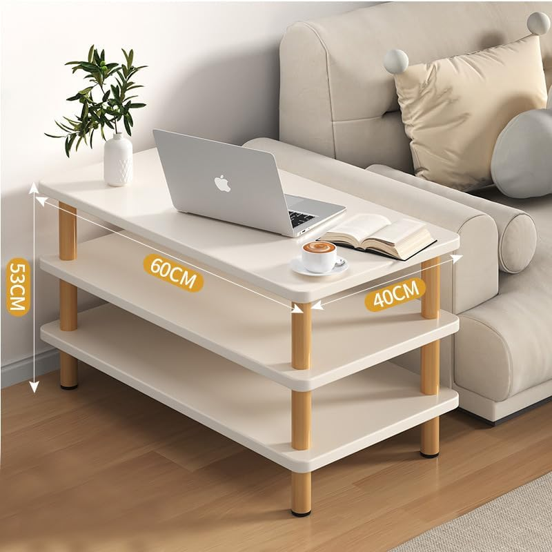 End Table, Side Table, Nightstand Bedside Table, 3-Tier Storage Shelf for Small Spaces, Bedroom, Living Room, Entryway, Farmhouse, Easy Assembly, White image number 4