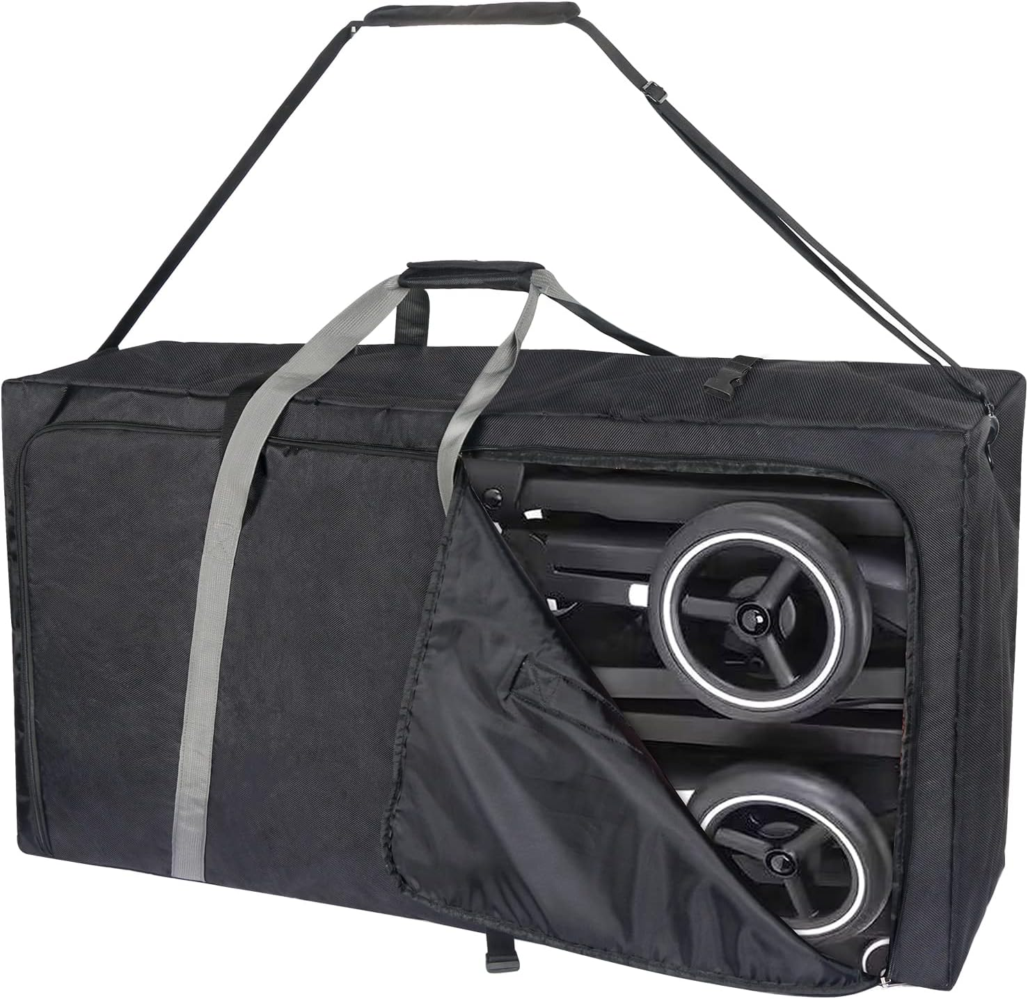 Hap Tim Stroller Travel Bag for Airplane, Protective Carry Handles and Detachable Padded Shoulder Strap, Large Storage Bag for Baby Travel Essentials, Dark Grey (STB-2281) image number 1