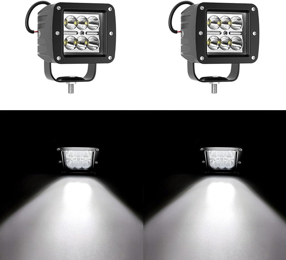 LED Pods 48W 3 Inch Spot Super Bright Driving Fog Boat Lights LED Work Light Bar for Car Trucks Pickup Tractor Golf Cart SUV ATV UTV 4X4 off Road Van Camper Marine, Pack of 2 image number 3