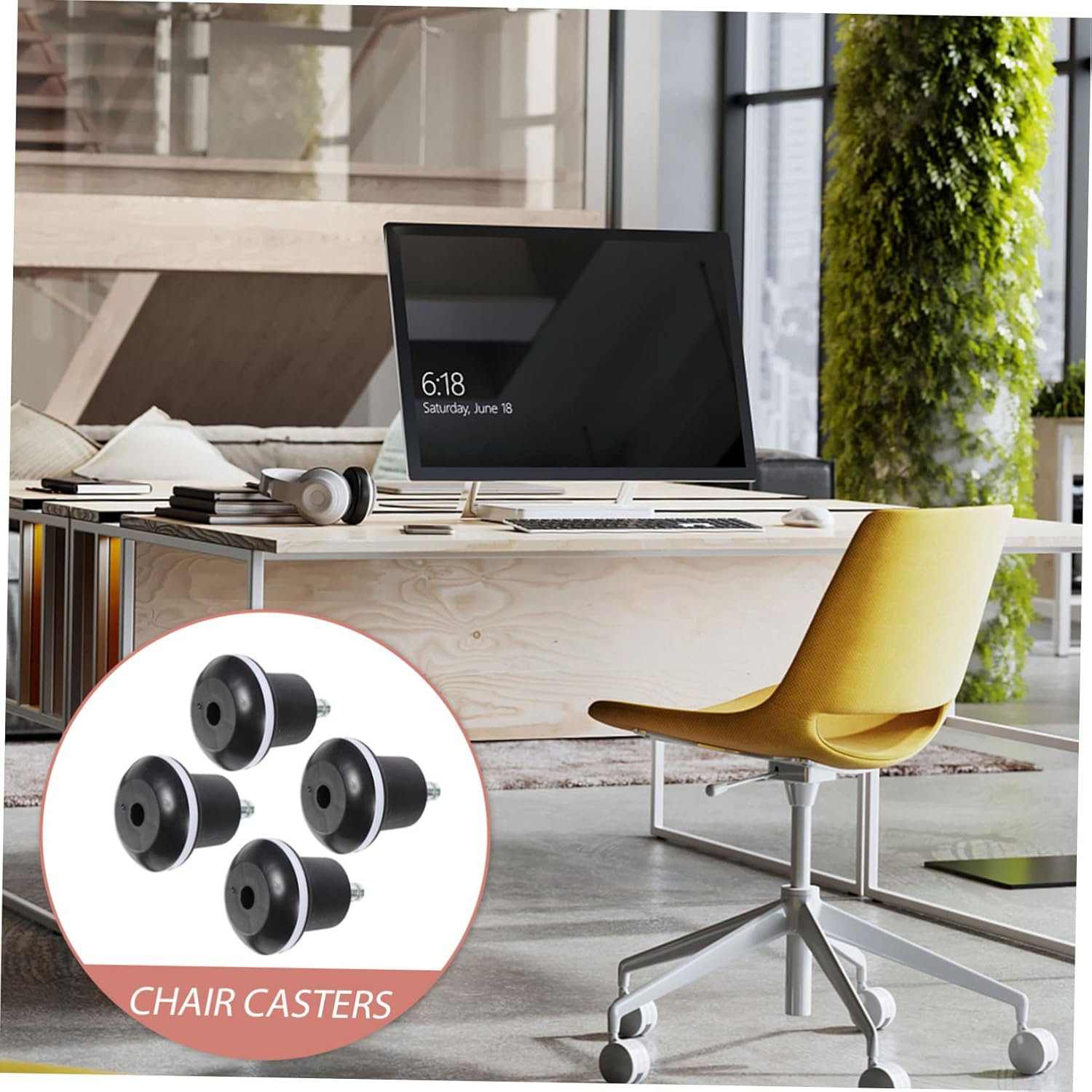 Household Chair Wheel Replacements 7.5X6.1Cm High-Grade Plastic Footed Chair Pads Easy to Install for Floor Protection image number 4