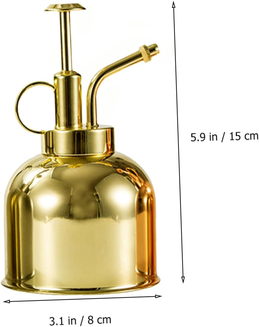 Yardenfun Retro Sprinkler Kettle Vintage Plant Spritzer for Succulent Care Stainless Watering Bottle Pump Function for Indoor Small Plant Watering image number 5