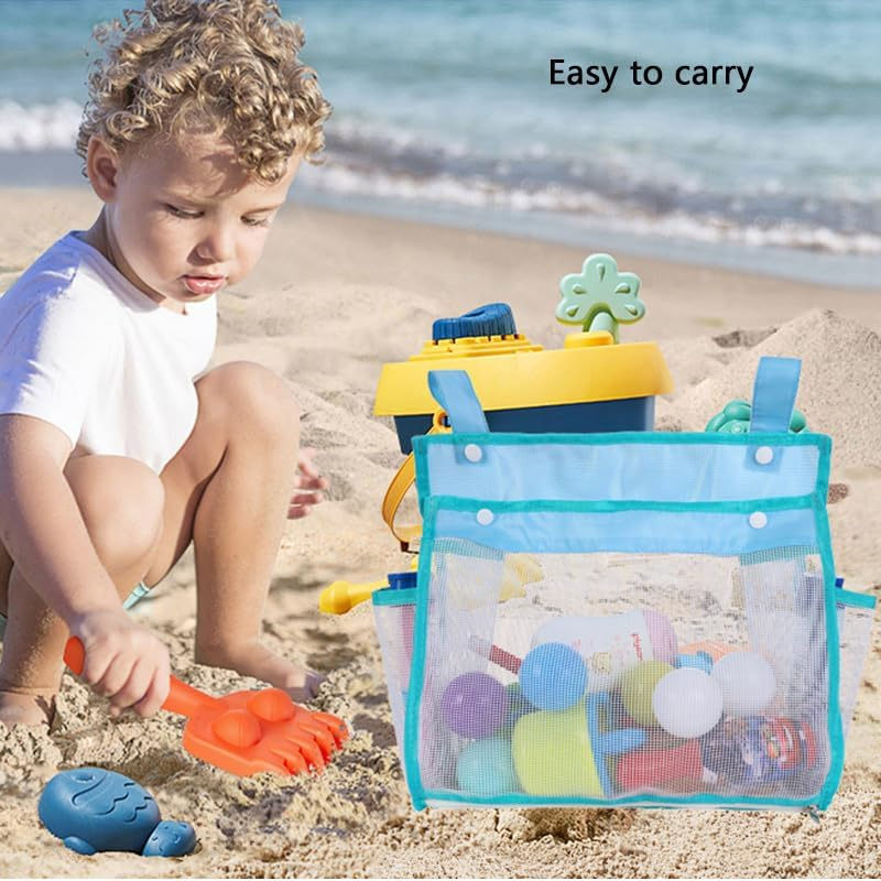 Waterproof Mesh Bath Toy Organizer & Storage Bag with Suction Cups - Durable Hanging Bath Toy Holder for Kids, Quick-Dry Bathroom Toys Organiser (Green) image number 6