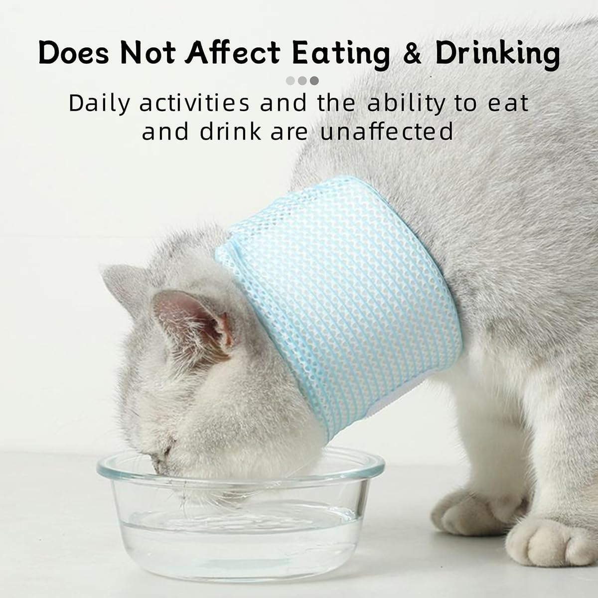 Cat Neck Brace Cover - Breathable & Adjustable Elizabethan Collar for Post-Surgery Recovery Anti-Scratch Anti-Lick Protection, Cervical Cone for Small Medium Large Dogs Puppies Kittens (Medium,Blue) image number 5