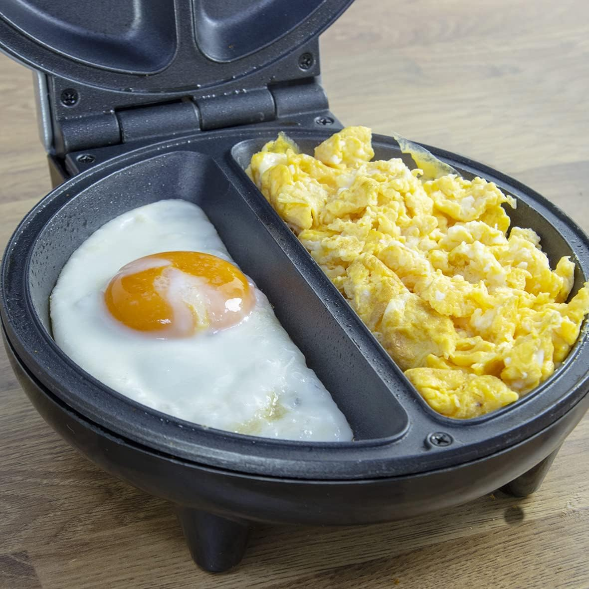 Dual Omelette Maker Electric - Easy Clean Non-Stick Cooking Plate - Makes Healthy Omelettes, Scrambled & Fried Eggs - Featuring Ready Indicator Light & Cool Touch Handle image number 5